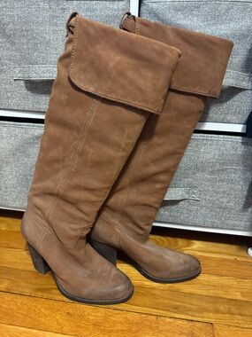 Vince Camuto Brown Knee-High Leather Boots